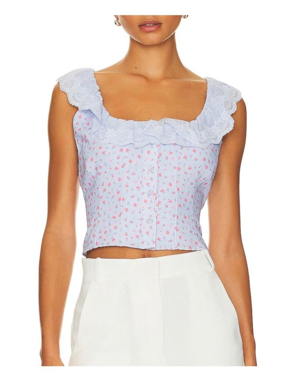 NWT DANIELLE GUIZIO Paloma Lace Top in Wildflower Floral Print Cami Size XL